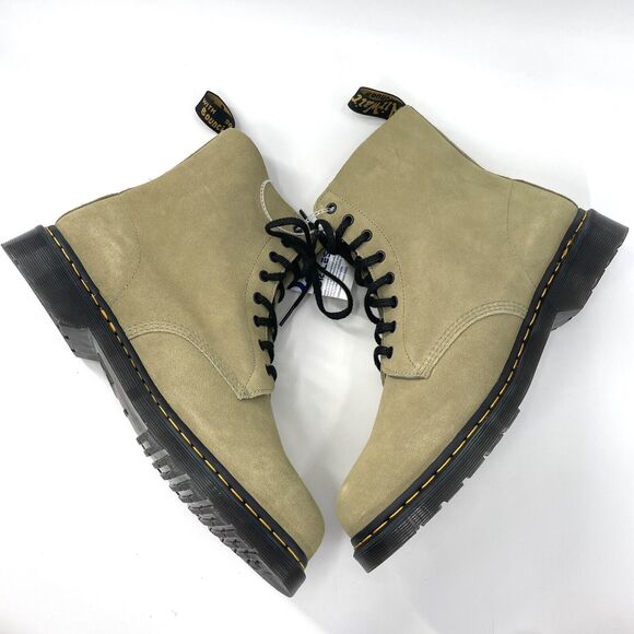 RARE Dr Martens Suede Tan Brown & Black Combat Boots NWT Men\'s size 14 main image 7